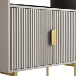 Richmond Ridged Tall Bookcase With Doors, Matte Taupe 22 Richmond Ridged Tall Bookcase With Doors, Matte Taupe -Daals Store BSD 124 TAUPE detail1