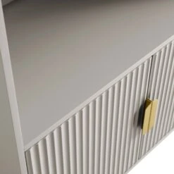 Richmond Ridged Tall Bookcase With Doors, Matte Taupe 23 Richmond Ridged Tall Bookcase With Doors, Matte Taupe -Daals Store BSD 124 TAUPE detail2