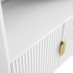 Richmond Ridged Tall Bookcase With Doors, Matte White -Daals Store BSD 124 WHITE detail2
