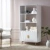 Richmond Ridged Tall Bookcase With Doors, Matte White 29 Richmond Ridged Tall Bookcase With Doors, Matte White -Daals Store BSD 124 WHITE main