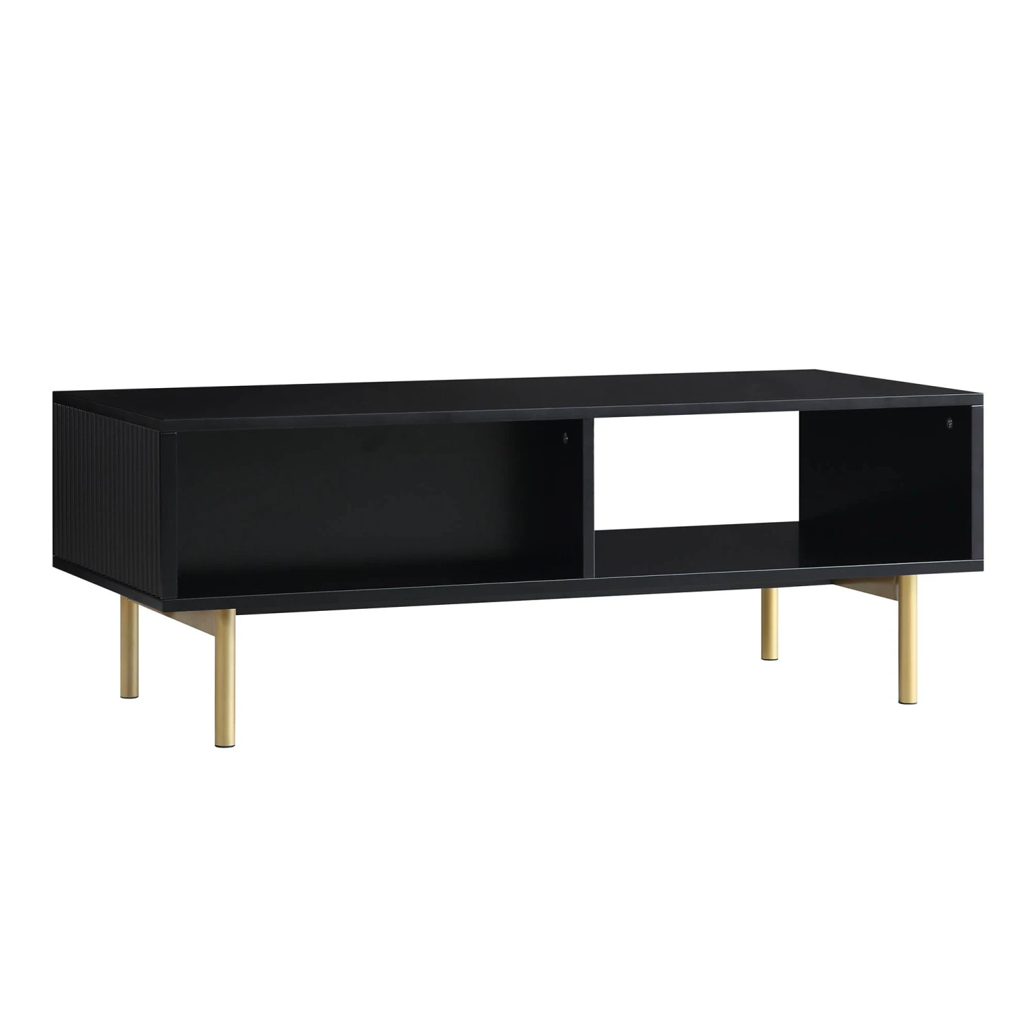 Richmond Ridged Coffee Table With Drawer, Matte Black 11 Richmond Ridged Coffee Table With Drawer, Matte Black - Image 11