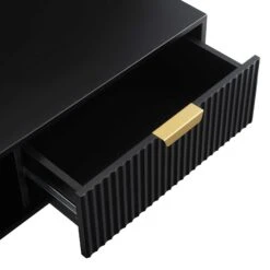 Richmond Ridged Coffee Table With Drawer, Matte Black 27 Richmond Ridged Coffee Table With Drawer, Matte Black -Daals Store BSD 125 BLACK detail2