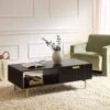 Richmond Ridged Coffee Table With Drawer, Matte Black 16 Richmond Ridged Coffee Table With Drawer, Matte Black -Daals Store BSD 125 BLACK main
