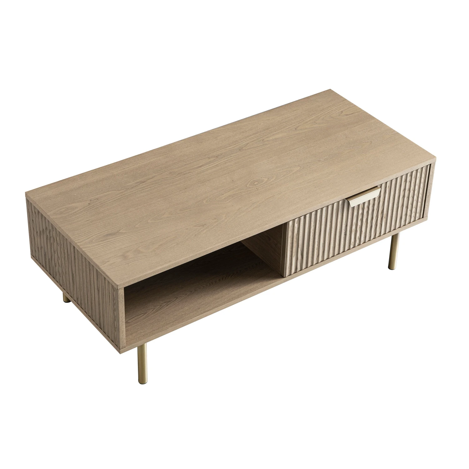 Richmond Ridged Coffee Table With Drawer, Light Ash 5 Richmond Ridged Coffee Table With Drawer, Light Ash - Image 5