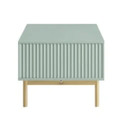 Richmond Ridged Coffee Table With Drawer, Matte Sage Green -Daals Store BSD 125 SAGE WB5