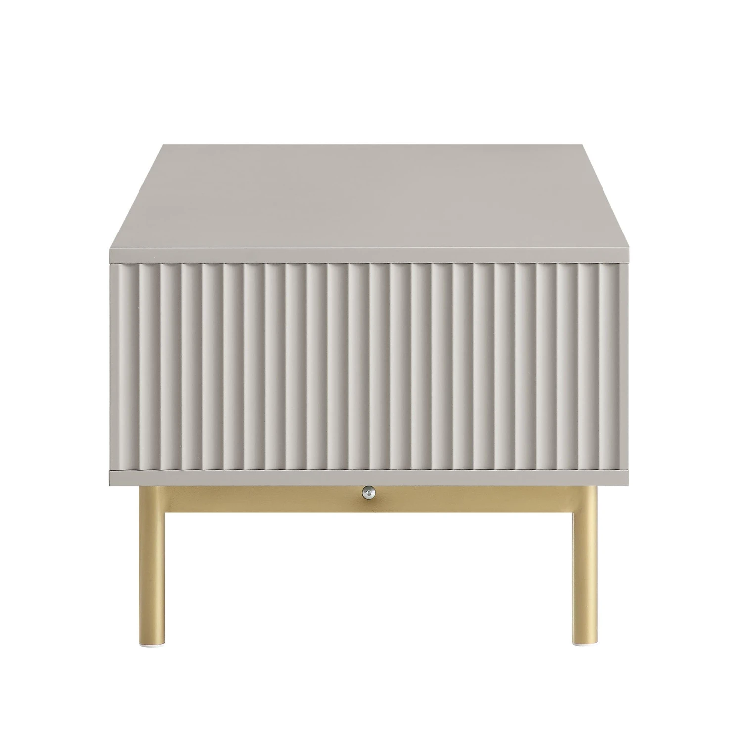 Richmond Ridged Coffee Table With Drawer, Matte Taupe 9 Richmond Ridged Coffee Table With Drawer, Matte Taupe - Image 9