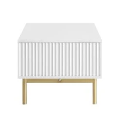 Richmond Ridged Coffee Table With Drawer, Matte White -Daals Store BSD 125 WHITE WB5