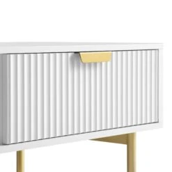 Richmond Ridged Coffee Table With Drawer, Matte White -Daals Store BSD 125 WHITE detail2