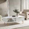 Richmond Ridged Coffee Table With Drawer, Matte White