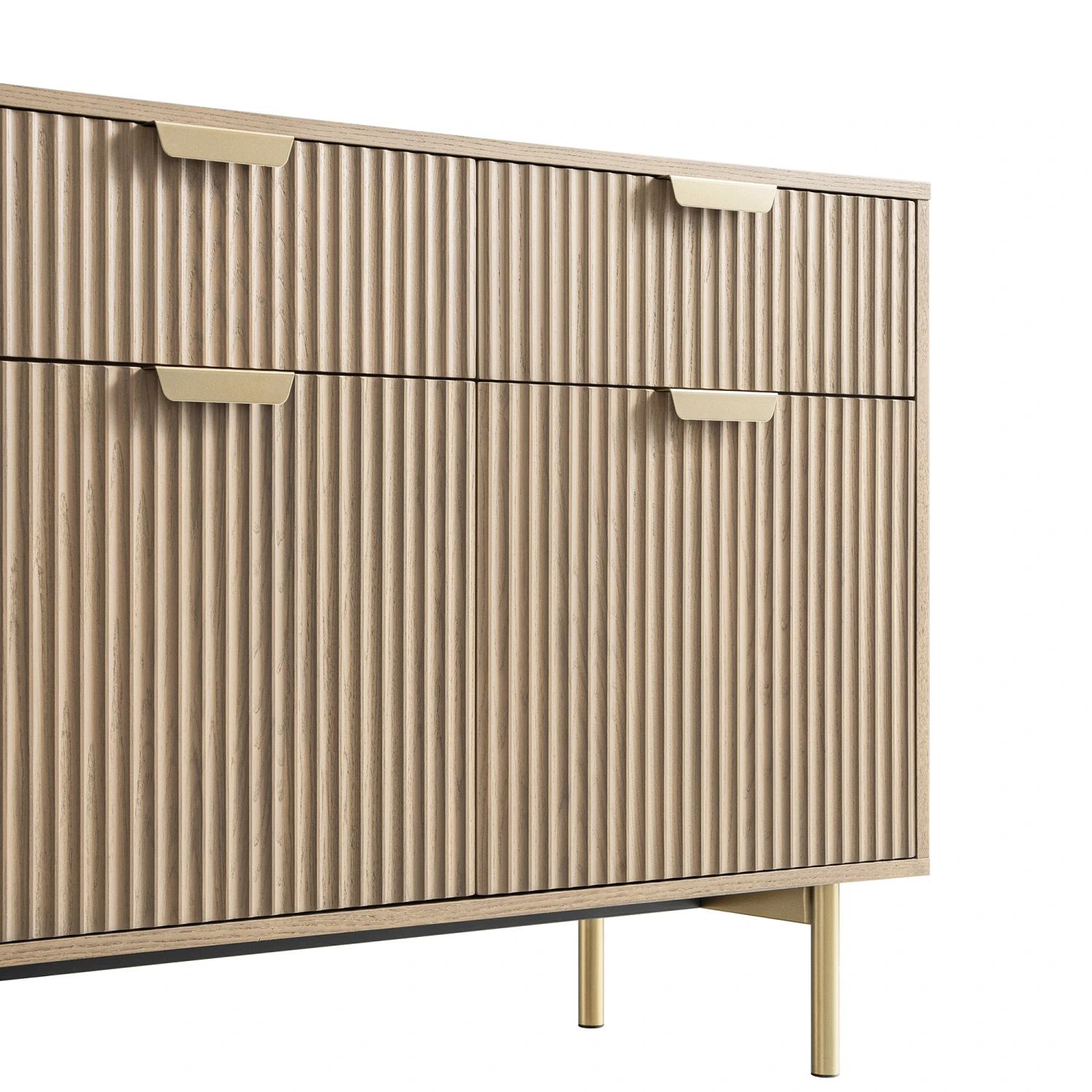 Richmond Ridged 2-Door Cabinet With Drawers, Light Ash 7 Richmond Ridged 2-Door Cabinet With Drawers, Light Ash - Image 7