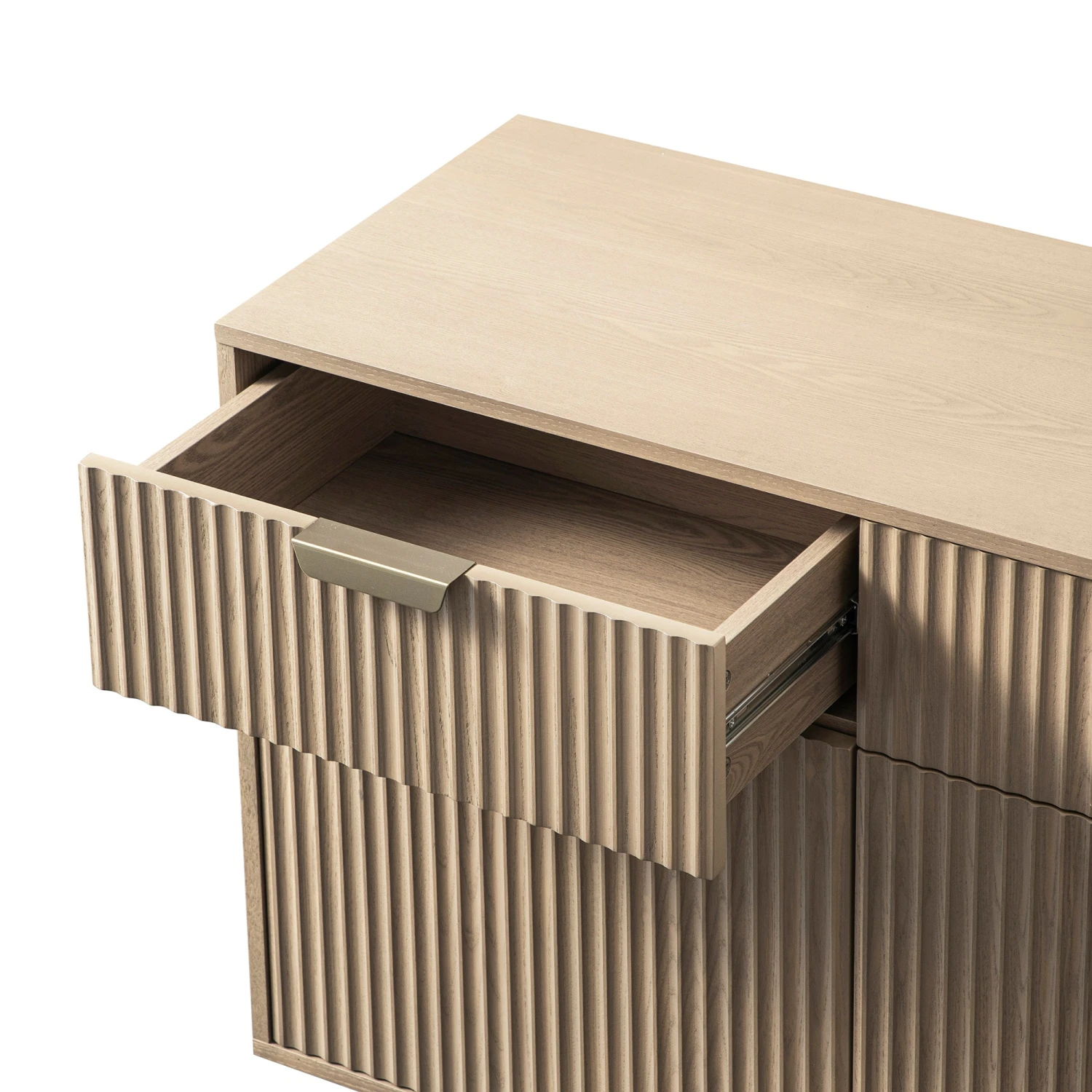 Richmond Ridged 2-Door Cabinet With Drawers, Light Ash 8 Richmond Ridged 2-Door Cabinet With Drawers, Light Ash - Image 8