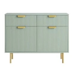 Richmond Ridged 2-Door Cabinet With Drawers, Matte Sage Green -Daals Store BSD 126 SAGE WB1