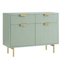 Richmond Ridged 2-Door Cabinet With Drawers, Matte Sage Green -Daals Store BSD 126 SAGE WB2