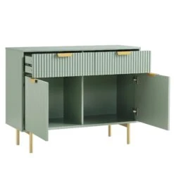 Richmond Ridged 2-Door Cabinet With Drawers, Matte Sage Green -Daals Store BSD 126 SAGE WB3