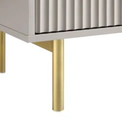 Richmond Ridged 2-Door Cabinet with 2 Drawers – Matte Taupe and Gold Contemporary Industrial Sideboard -Daals Store BSD 126 TAUPE detail4