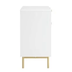 Richmond Ridged 2-Door Cabinet with Drawers β Matte White and Gold Luxe Sideboard 18 Richmond Ridged 2-Door Cabinet with Drawers β Matte White and Gold Luxe Sideboard -Daals Store BSD 126 WHITE WB4