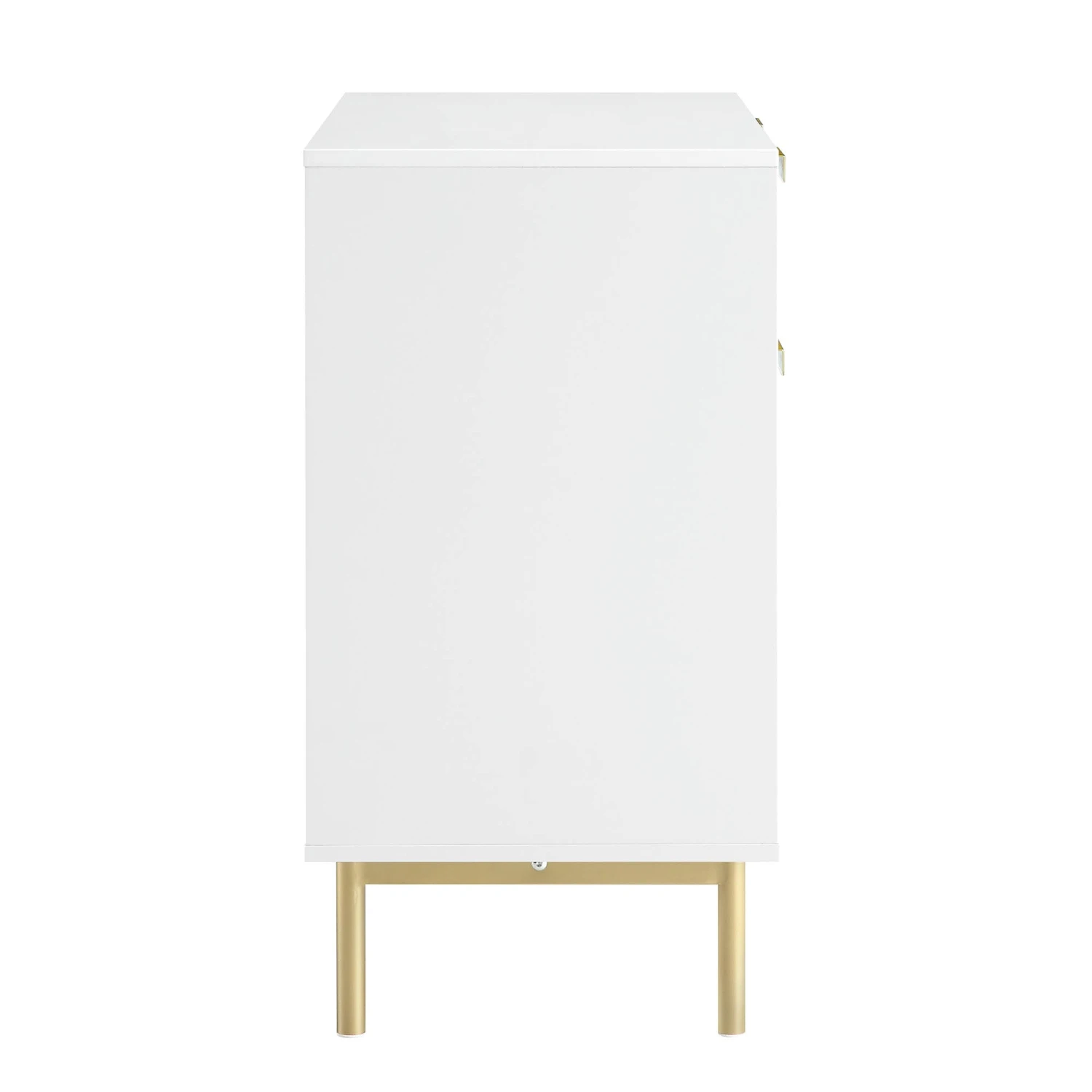 Richmond Ridged 2-Door Cabinet with Drawers β Matte White and Gold Luxe Sideboard 7 Richmond Ridged 2-Door Cabinet with Drawers β Matte White and Gold Luxe Sideboard - Image 7