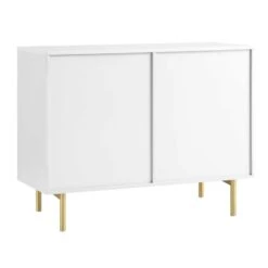Richmond Ridged 2-Door Cabinet with Drawers β Matte White and Gold Luxe Sideboard 19 Richmond Ridged 2-Door Cabinet with Drawers β Matte White and Gold Luxe Sideboard -Daals Store BSD 126 WHITE WB5