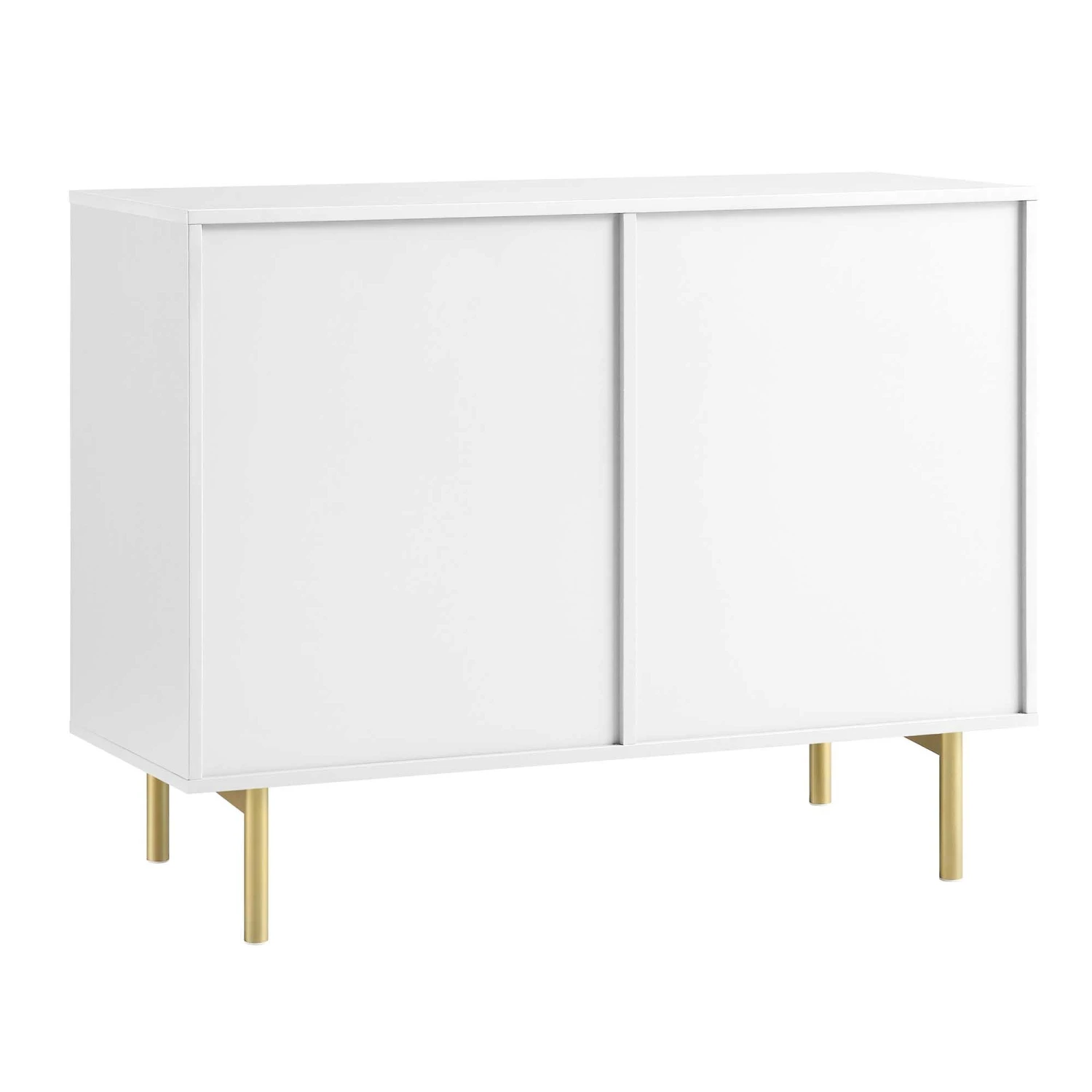 Richmond Ridged 2-Door Cabinet with Drawers β Matte White and Gold Luxe Sideboard 8 Richmond Ridged 2-Door Cabinet with Drawers β Matte White and Gold Luxe Sideboard - Image 8