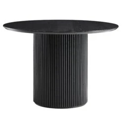 Maru Round Oak Pedestal Dining Table, Black 12 Maru Round Oak Pedestal Dining Table, Black -Daals Store BSD 134 BLACK WB1