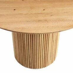 Maru 110cm Round Oak Dining Table – Japandi Style Fluted Pedestal Base -Daals Store BSD 134 OAK detail1