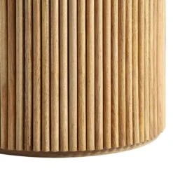 Maru 110cm Round Oak Dining Table – Japandi Style Fluted Pedestal Base -Daals Store BSD 134 OAK detail4