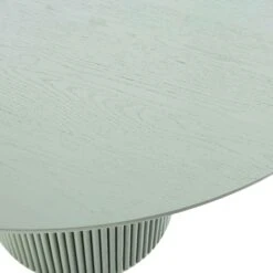 Maru Sage Green Round Oak Pedestal Dining Table – Japandi Fluted Base Design -Daals Store BSD 134 SAGE detail3