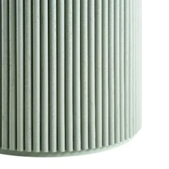 Maru Sage Green Round Oak Pedestal Dining Table – Japandi Fluted Base Design -Daals Store BSD 134 SAGE detail4