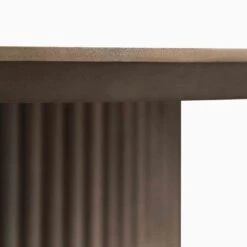 Maru Round Silver Oak Pedestal Dining Table – Fluted Base Japandi Style -Daals Store BSD 134 SILK detail4