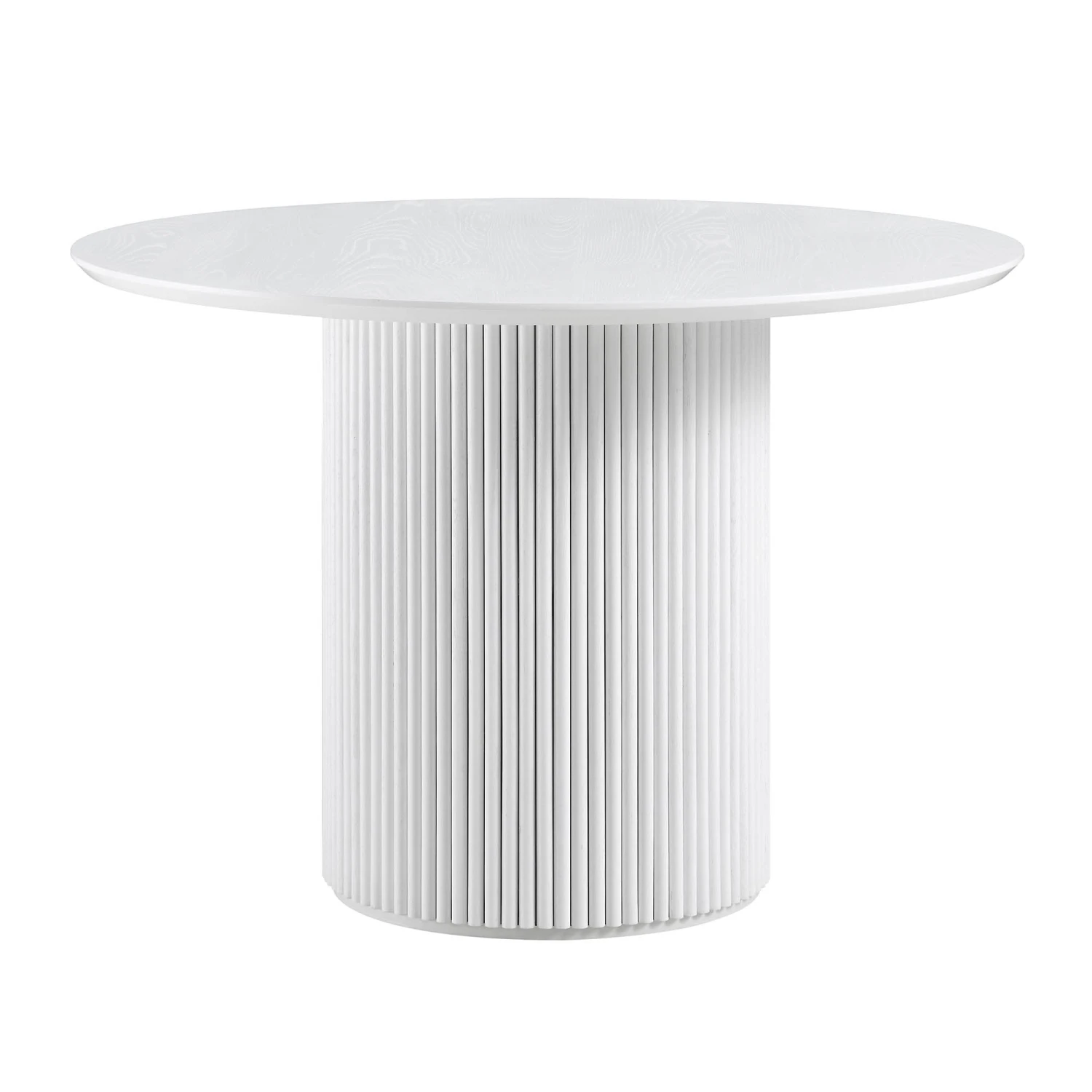 Maru Round Oak Pedestal Dining Table, Washed White 3 Maru Round Oak Pedestal Dining Table, Washed White - Image 3