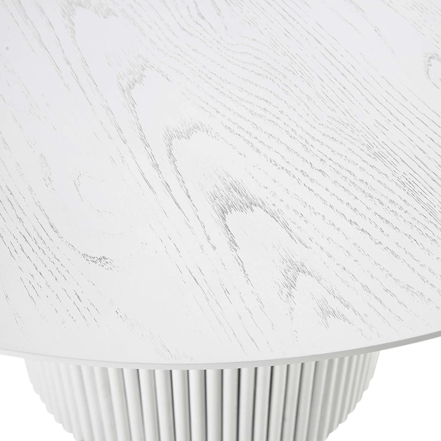 Maru Round Oak Pedestal Dining Table, Washed White 8 Maru Round Oak Pedestal Dining Table, Washed White - Image 8