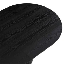 Maru Round to Oval 4-6 Seater Extending Dining Table - Black Solid Oak with Fluted Pedestal Base -Daals Store BSD 135 BLACK detail1