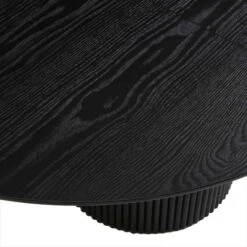 Maru Round to Oval 4-6 Seater Extending Dining Table - Black Solid Oak with Fluted Pedestal Base -Daals Store BSD 135 BLACK detail4