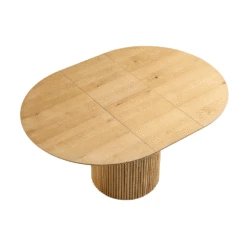 Maru Round 4-6 Seater Extending Oak Pedestal Dining Table, Oak -Daals Store BSD 135 OAK GIF