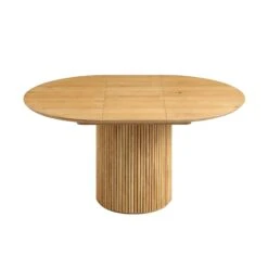 Maru Round 4-6 Seater Extending Oak Pedestal Dining Table, Oak -Daals Store BSD 135 OAK WB3