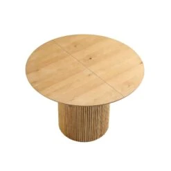 Maru Round 4-6 Seater Extending Oak Pedestal Dining Table, Oak -Daals Store BSD 135 OAK WB5