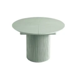Maru Round 4-6 Seater Extending Oak Pedestal Dining Table, Sage Green -Daals Store BSD 135 SAGE WB5