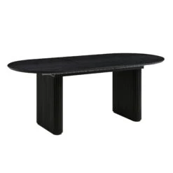 Maru Black Oak Oval Extending Dining Table β 6-8 Seater Japandi Double Pedestal with Fluted Detail 25 Maru Black Oak Oval Extending Dining Table β 6-8 Seater Japandi Double Pedestal with Fluted Detail -Daals Store BSD 136 BLACK WB3