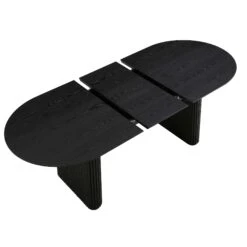 Maru Black Oak Oval Extending Dining Table β 6-8 Seater Japandi Double Pedestal with Fluted Detail 26 Maru Black Oak Oval Extending Dining Table β 6-8 Seater Japandi Double Pedestal with Fluted Detail -Daals Store BSD 136 BLACK WB4