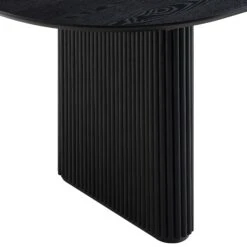 Maru Black Oak Oval Extending Dining Table β 6-8 Seater Japandi Double Pedestal with Fluted Detail 30 Maru Black Oak Oval Extending Dining Table β 6-8 Seater Japandi Double Pedestal with Fluted Detail -Daals Store BSD 136 BLACK detail2