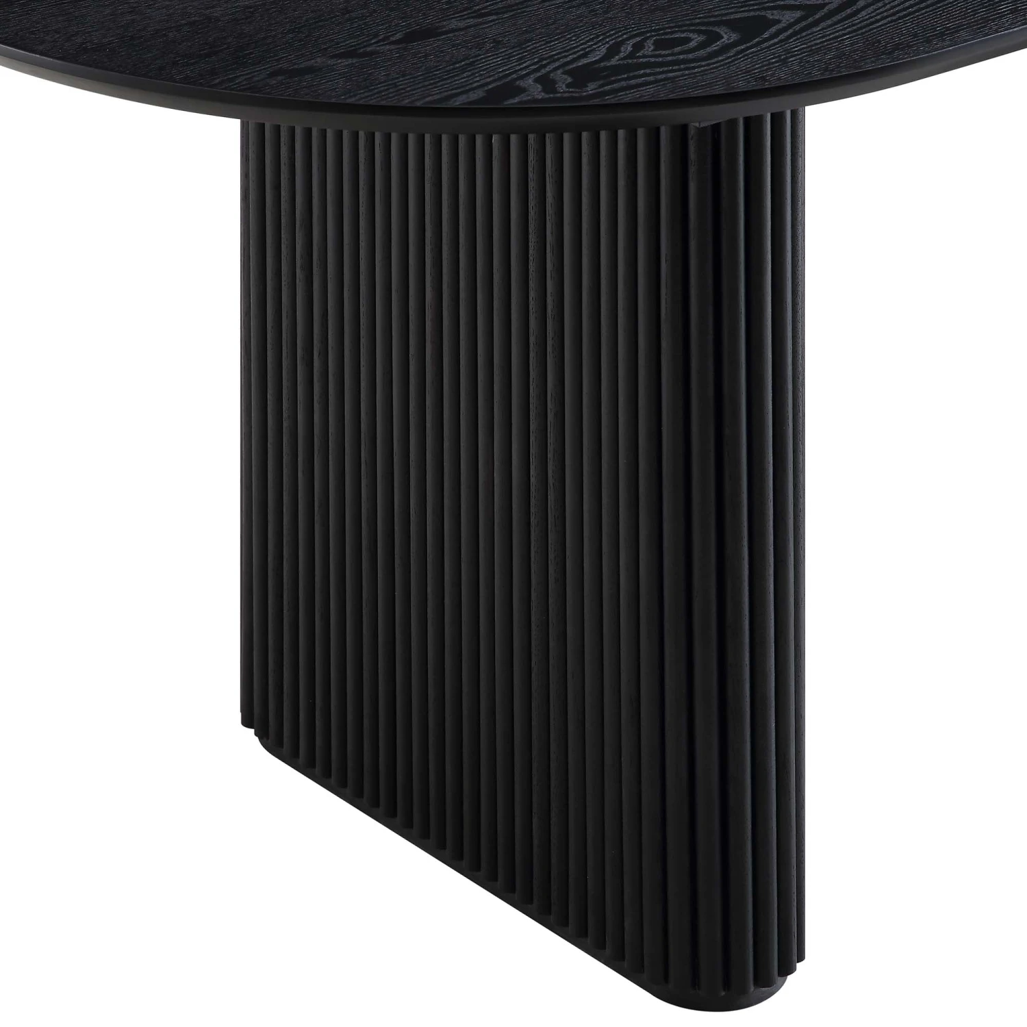 Maru Black Oak Oval Extending Dining Table β 6-8 Seater Japandi Double Pedestal with Fluted Detail 15 Maru Black Oak Oval Extending Dining Table β 6-8 Seater Japandi Double Pedestal with Fluted Detail - Image 15