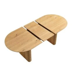 Maru Oak with Fluted Pedestal Base – Oval 160-200cm Extending Japandi Dining Table -Daals Store BSD 136 OAK WB4