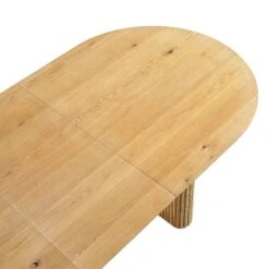 Maru Oak with Fluted Pedestal Base – Oval 160-200cm Extending Japandi Dining Table -Daals Store BSD 136 OAK detail1
