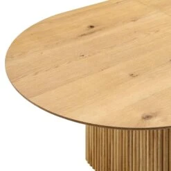 Maru Oak with Fluted Pedestal Base – Oval 160-200cm Extending Japandi Dining Table -Daals Store BSD 136 OAK detail2