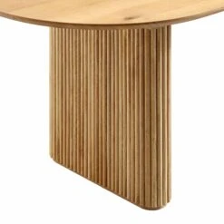 Maru Oak with Fluted Pedestal Base – Oval 160-200cm Extending Japandi Dining Table -Daals Store BSD 136 OAK detail4