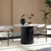 Maru Ceramic Top Black Pedestal Round Dining Table 25 Maru Ceramic Top Black Pedestal Round Dining Table -Daals Store BSD 137 BLACK main