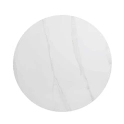 Maru White Ceramic and Silver Oak Round Dining Table – 110cm Japandi Fluted Pedestal -Daals Store BSD 137 SILK WB3