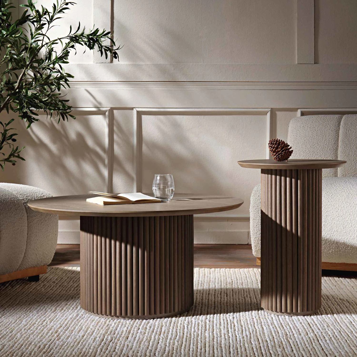 Maru Oak Round Side Table, Silver Oak 3 Maru Oak Round Side Table, Silver Oak - Image 3