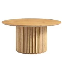 Maru Round Oak Pedestal Coffee Table, Oak 10 Maru Round Oak Pedestal Coffee Table, Oak -Daals Store BSD 138 OAK WB1