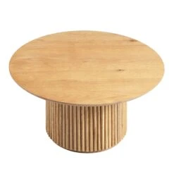 Maru Round Oak Pedestal Coffee Table, Oak 11 Maru Round Oak Pedestal Coffee Table, Oak -Daals Store BSD 138 OAK WB2